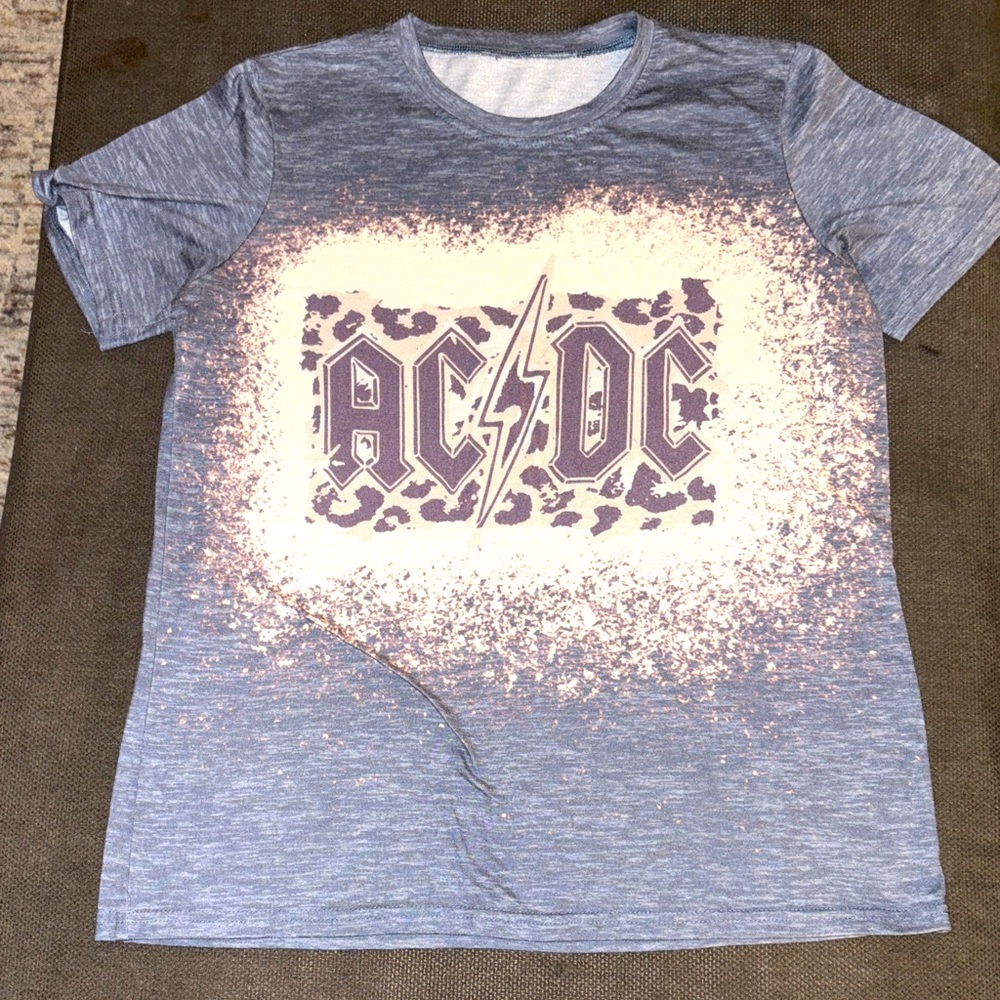 Vintage AC/DC Beyond soft Graphic T-Shirt in Blue and Cream Womens Med